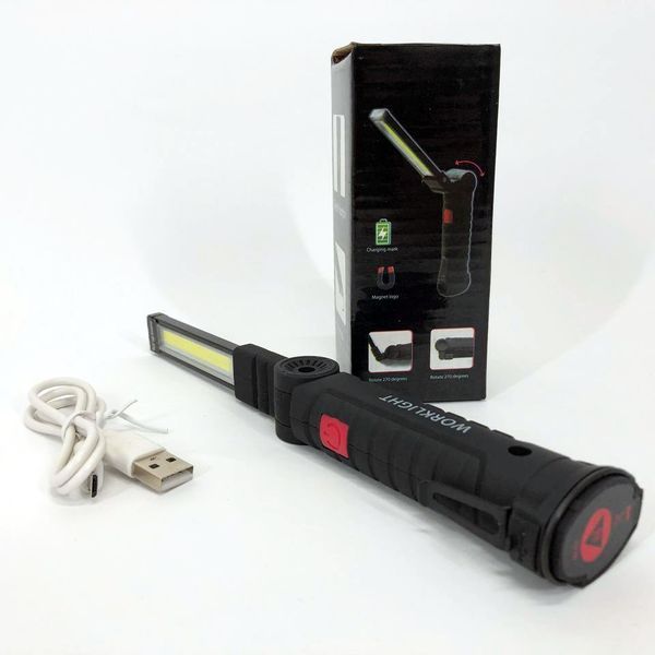 Фонарь кемпинг W51-SMD+COB, поворот на 180&ordm;+180&ordm;, магнит, зажим, крюк для подвеса, встроенный аккумулятор 00022916 фото