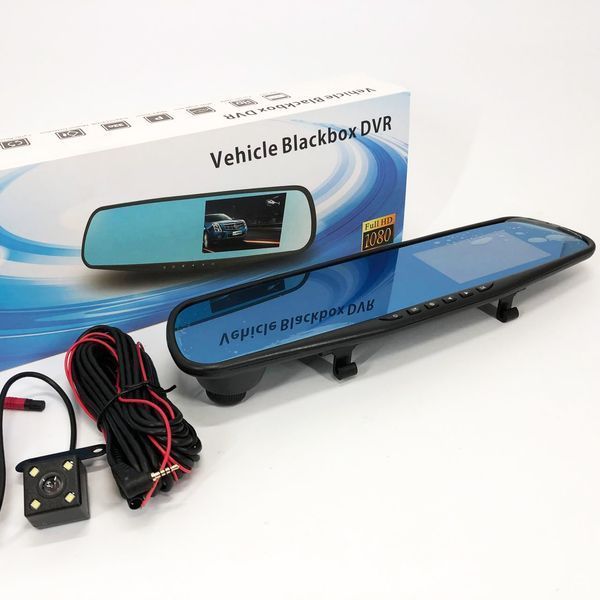 Автомобильный видеорегистратор-зеркало L-9004 LCD 3.5'' 2 камеры 1080P Full HD 00017082 фото