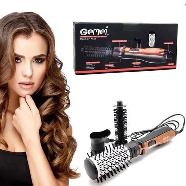 Фен Щітка Gemei Gm-4828 Браш Стайлер гребінець Для Брашинга, Фен щітка 3 в 1, Фен браш Gemei 00014350 фото