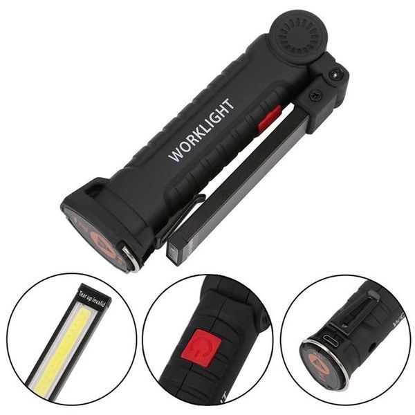 Фонарь кемпинг W51-SMD+COB, поворот на 180&ordm;+180&ordm;, магнит, зажим, крюк для подвеса, встроенный аккумулятор 00022916 фото