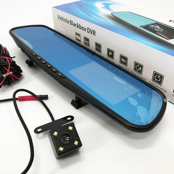 Автомобильный видеорегистратор-зеркало L-9004 LCD 3.5'' 2 камеры 1080P Full HD 00017082 фото