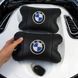Авто подушки 2 шт &mdash; набор BMW из натуральной кожи, на подголовник в машину, Автомобильная подушка БМВ 00016728 фото 7
