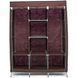 Шкаф тканевый 3 секции складной с каркасом STORAGE WARDROBE 175 х 130 х 45 см. Цвет: коричневый 00013318 фото 4
