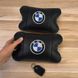 Авто подушки 2 шт &mdash; набор BMW из натуральной кожи, на подголовник в машину, Автомобильная подушка БМВ 00016728 фото 12
