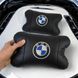 Авто подушки 2 шт &mdash; набор BMW из натуральной кожи, на подголовник в машину, Автомобильная подушка БМВ 00016728 фото 20