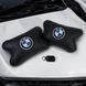 Авто подушки 2 шт &mdash; набор BMW из натуральной кожи, на подголовник в машину, Автомобильная подушка БМВ 00016728 фото 2