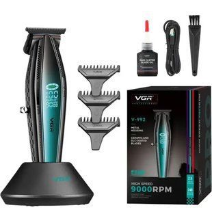 Машинка для стрижки волосся з потужним мотором XPRO VGR V-992 GREEN з насадками 1-2-3 мм 00014569 фото