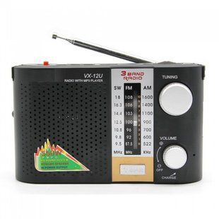 Радиоприемник переносной GOLON RX F12 AM/FM/SW, Радиоприемник am fm, Радио переносное фм. Цвет: черный 00017306 фото