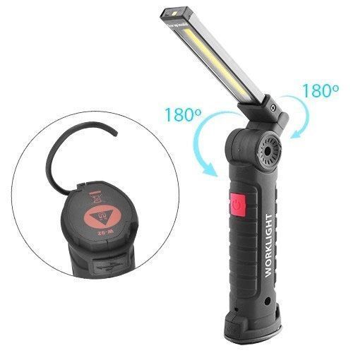 Светодиодный фонарь кемпинг W52 SMD + COB, красный + белый, магнит, крючок, кемпинговый складной фонарь 00022917 фото