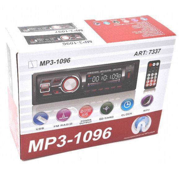 Автомагнитола MP3-1096 BT ISO со съемной панелью 4х50W, Магнитофон для машины авто автомобиля 00016812 фото