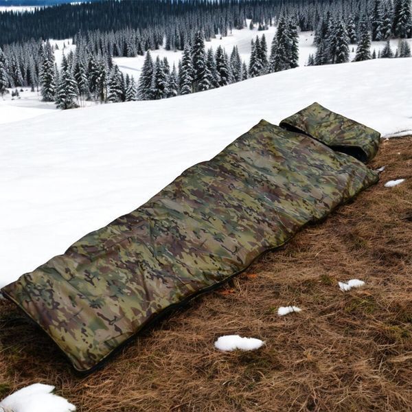 Универсальный спальный мешок Арктика до -25, тактический зимний спальник, военный мультикам 00018464 фото