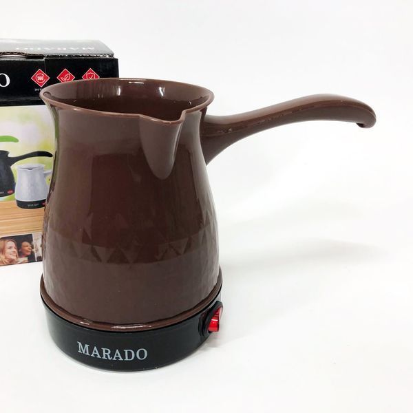 Электрическая турка для кофе Marado MA-1625, Бытовая турка, Бюджетная турка. Цвет: коричневый 00020099 фото