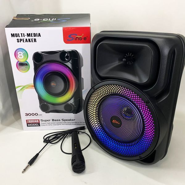 Портативная караоке колонка SPS 8147 Bluetooth 20W с микрофоном и RGB-подсветкой 00017741 фото