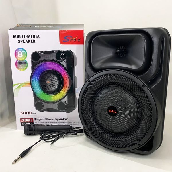 Портативная караоке колонка SPS 8147 Bluetooth 20W с микрофоном и RGB-подсветкой 00017741 фото