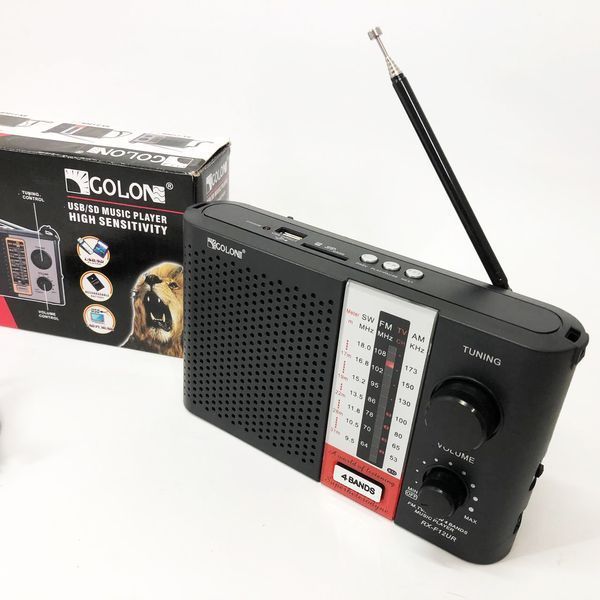 Радиоприемник переносной GOLON RX F12 AM/FM/SW, Радиоприемник am fm, Радио переносное фм. Цвет: черный 00017306 фото