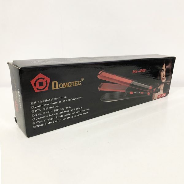 Плойка гофре 2 в 1 Domotec MS-4909, чорно-червоний, стайлер для завивки, стайлер для укладання 00014320 фото