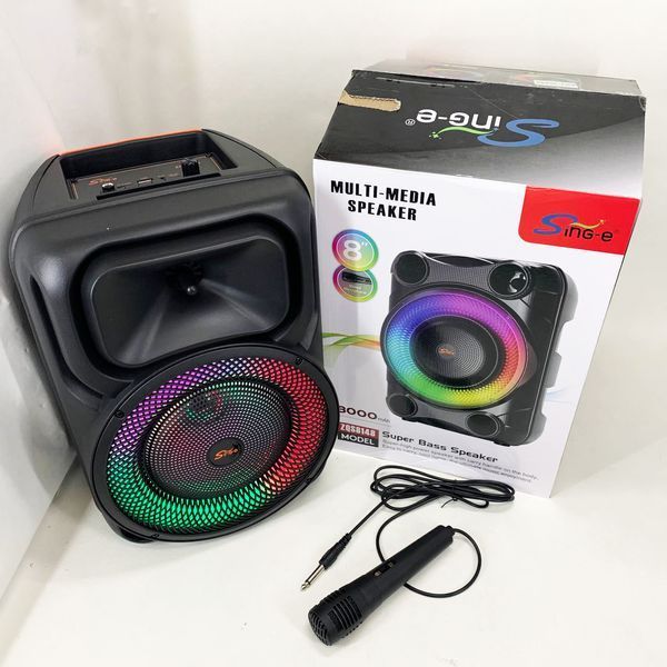 Портативная караоке колонка SPS 8147 Bluetooth 20W с микрофоном и RGB-подсветкой 00017741 фото