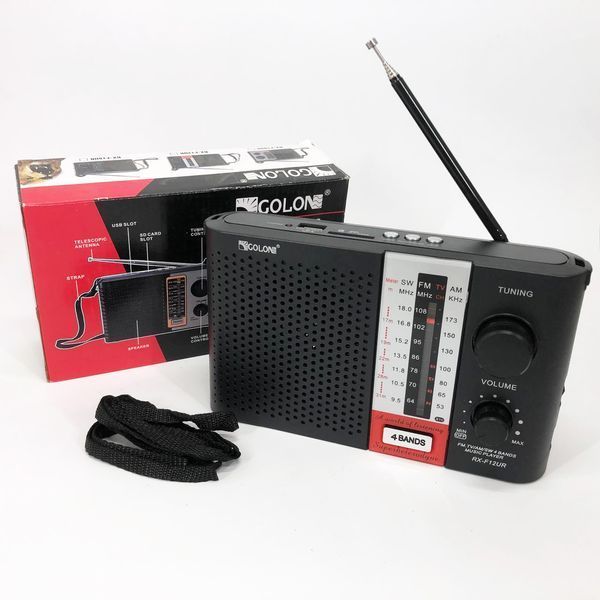 Радиоприемник переносной GOLON RX F12 AM/FM/SW, Радиоприемник am fm, Радио переносное фм. Цвет: черный 00017306 фото