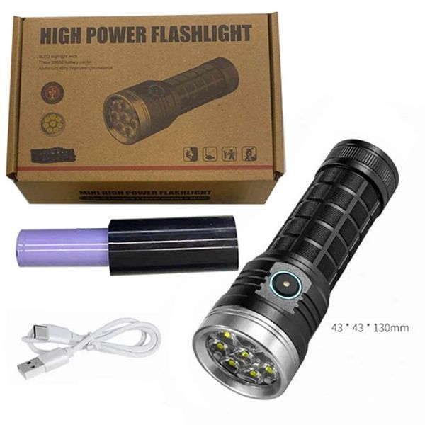 Фонарик компактный PLD W5185-8XHP360, Высококачественный фонарик, Долговечный светодиодный фонарь 00023063 фото