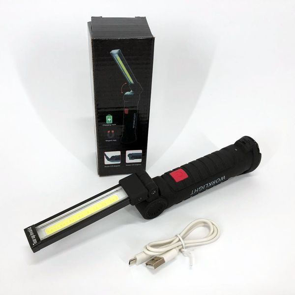 Светодиодный фонарь кемпинг W52 SMD + COB, красный + белый, магнит, крючок, кемпинговый складной фонарь 00022917 фото