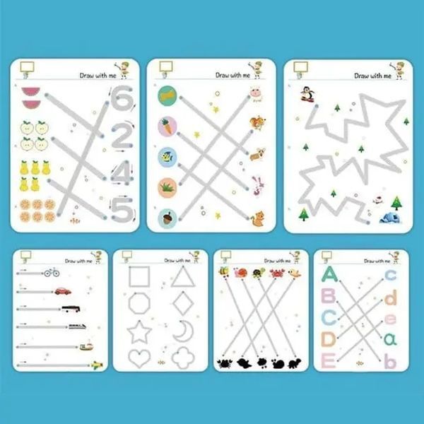 Розвиваюча книга Монтесорі Busy Book пиши-прай Stroke Line dot to dot 30 аркушів (60 завдань), від 2 років 00016383 фото