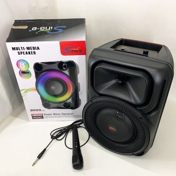 Портативная караоке колонка SPS 8147 Bluetooth 20W с микрофоном и RGB-подсветкой 00017741 фото