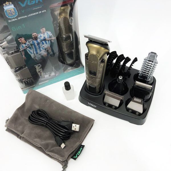 Набор для стрижки VGR 6 в 1 V-095, 16 насадок, Многофункциональная аккумуляторная машинка для стрижки 00014489 фото