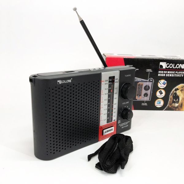 Радиоприемник переносной GOLON RX F12 AM/FM/SW, Радиоприемник am fm, Радио переносное фм. Цвет: черный 00017306 фото