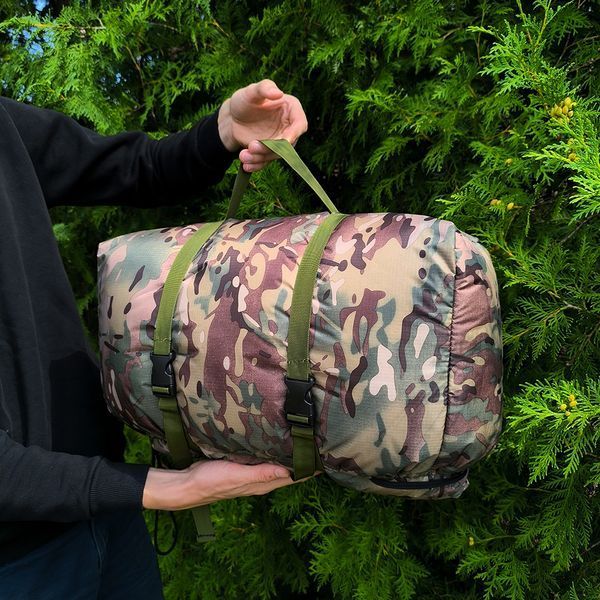 Универсальный спальный мешок Арктика до -25, тактический зимний спальник, военный мультикам 00018464 фото