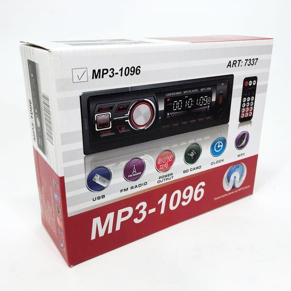 Автомагнитола MP3-1096 BT ISO со съемной панелью 4х50W, Магнитофон для машины авто автомобиля 00016812 фото