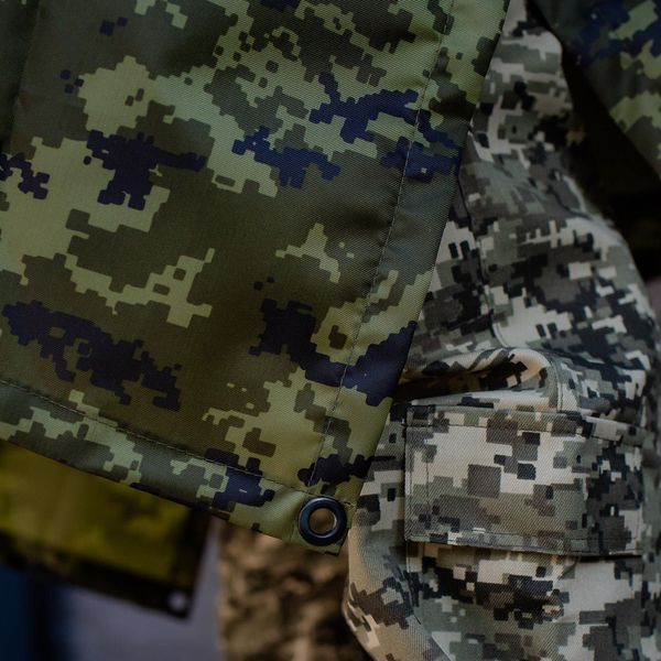 Плащ-палатка с люверсами. Дождевик пончо для военных, плащ-палатка тактический камуфляж пиксель 00018423 фото