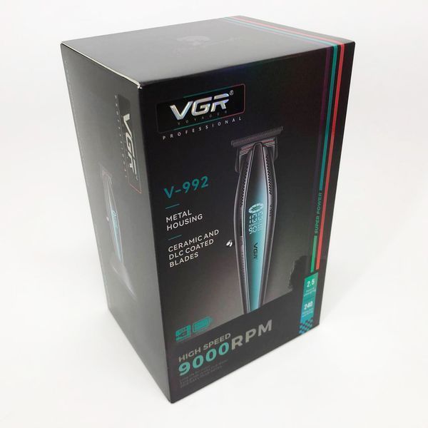 Машинка для стрижки волос с мощным мотором XPRO VGR V-992 GREEN с насадками 1-2-3 мм 00014569 фото