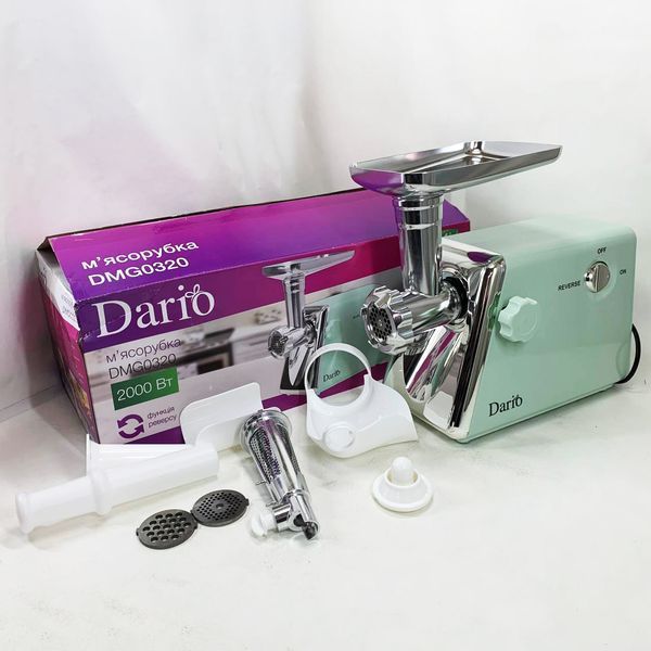 Мясорубка электрическая 2000 Вт Dario DMG0320. Цвет: зеленый 00019388 фото