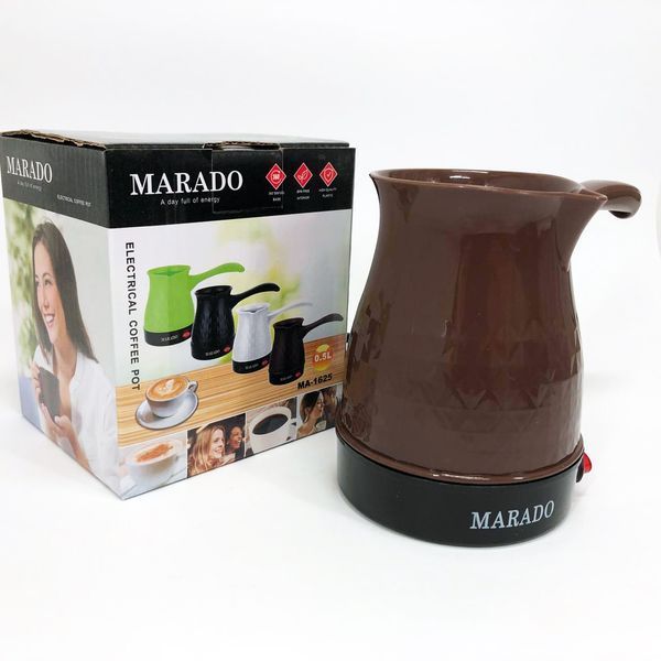 Электрическая турка для кофе Marado MA-1625, Бытовая турка, Бюджетная турка. Цвет: коричневый 00020099 фото