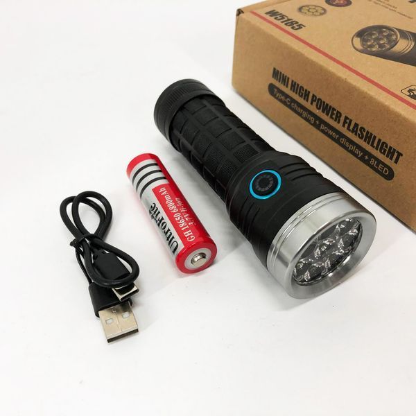 Фонарик компактный PLD W5185-8XHP360, Высококачественный фонарик, Долговечный светодиодный фонарь 00023063 фото