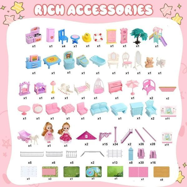 Игровой набор / Кукольный домик с мебелью и куклами Princess Home 00016533 фото