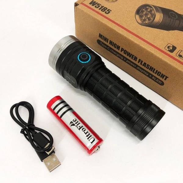 Фонарик компактный PLD W5185-8XHP360, Высококачественный фонарик, Долговечный светодиодный фонарь 00023063 фото