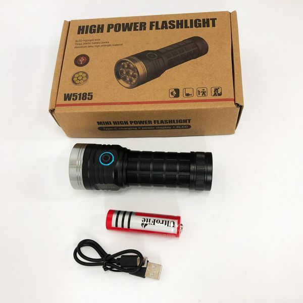 Фонарик компактный PLD W5185-8XHP360, Высококачественный фонарик, Долговечный светодиодный фонарь 00023063 фото
