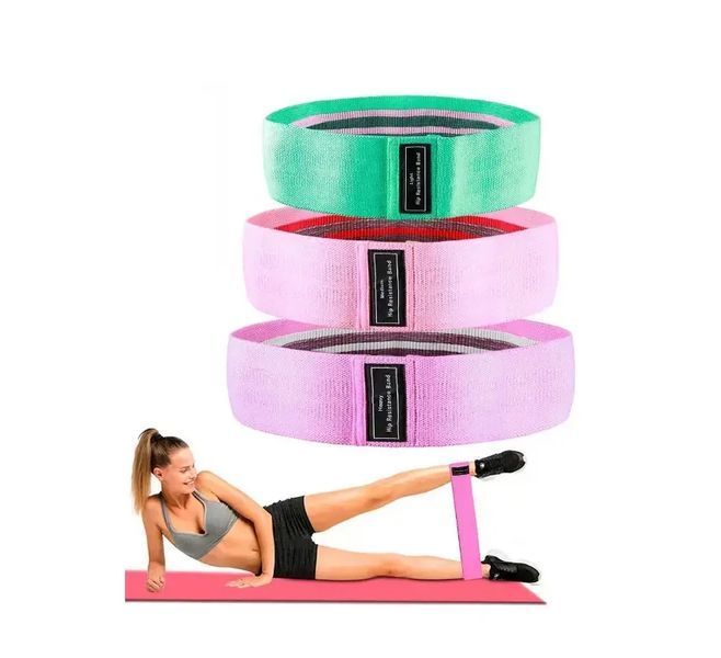 Набір тканинних фітнес гумок Luting Hip Resistance Bands 3 штуки 00014734 фото