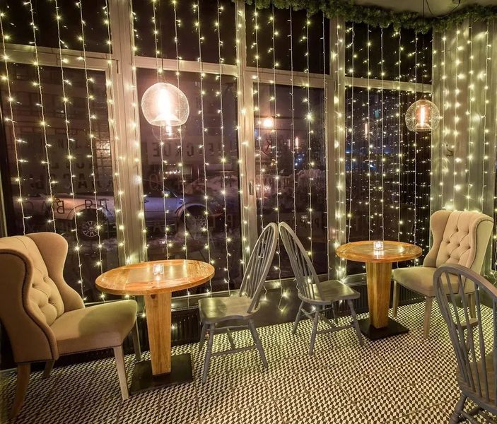 Гірлянда-штора Водоспад 2х2 м, 160 LED світлова завіса зі статичним режимом, тепле світло 00024722 фото