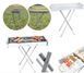 Переносной мангал барбекю гриль BARBECUE TRAY 770SS MD-008 70х30х70 см с решеткой, портативный металлический мангал 00020947 фото 2