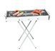 Переносной мангал барбекю гриль BARBECUE TRAY 770SS MD-008 70х30х70 см с решеткой, портативный металлический мангал 00020947 фото 1