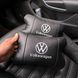 Набор подушек 2шт в авто Volkswagen из натуральной кожи, на подголовник в машину, Автомобильная подушка 00016729 фото 13