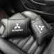 Подушки Mitsubishi з натуральної шкіри, Автоподушки на підголовник + шкіряний брелок з логотипом 00016883 фото 4