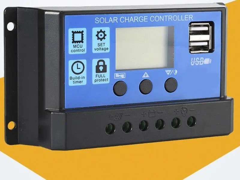 Контроллер заряда солнечный 10А 12/24В OTS c дисплеем и USB PWM 00017942 фото
