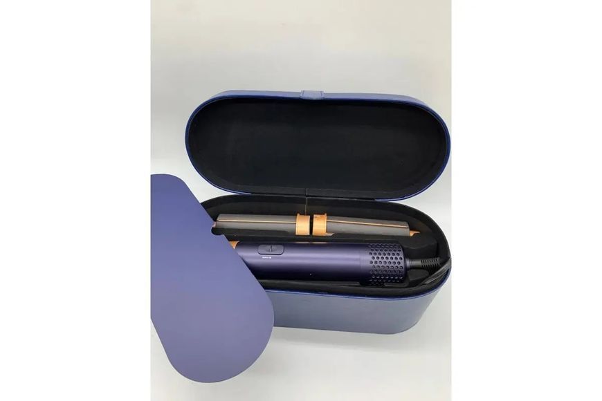 Стайлер 5в1 HAIR BRUSH Styler + Коробка з функціями об'єму, випрямлення, накручування темно-синій 00021526 фото