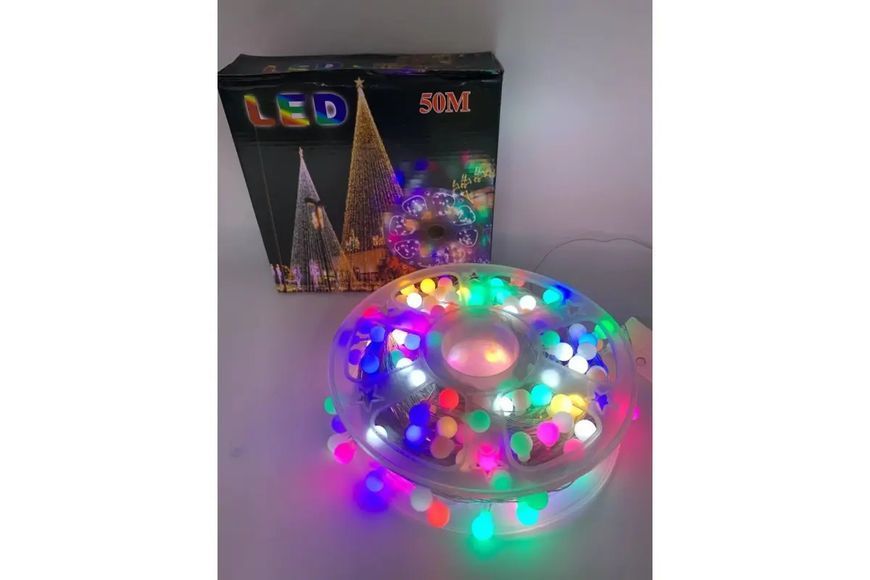 Гирлянда на катушке, от сети, Buble 50м, 8 режимов, Мультик/ Светодиодная гирлянда на елку 00024884 фото