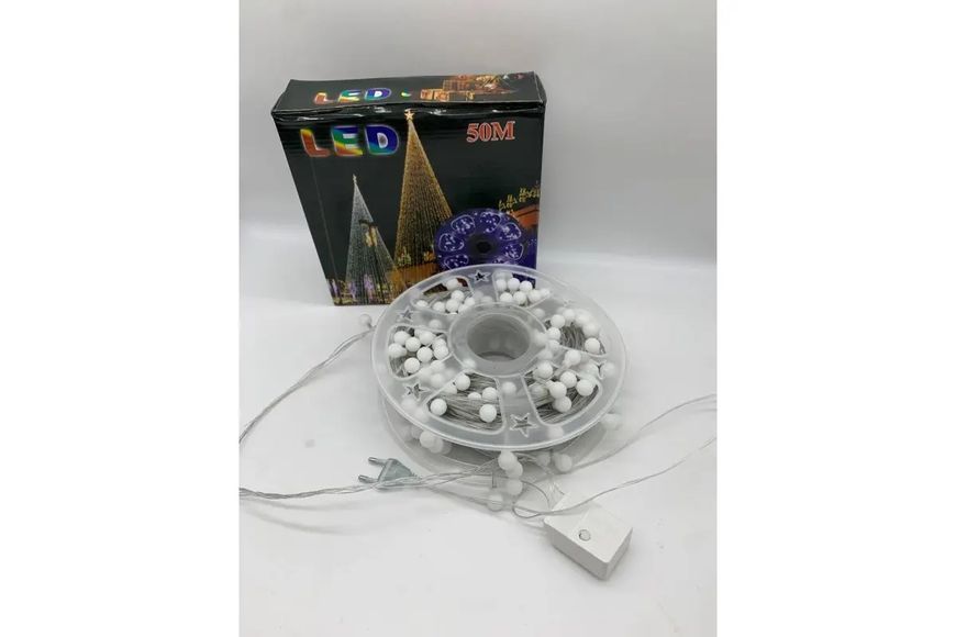Гирлянда на катушке, от сети, Buble 50м, 8 режимов, Мультик/ Светодиодная гирлянда на елку 00024884 фото