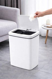Ведро для мусора со смарт-датчиком приближение Smart trash can 10 л Белый 00014198 фото