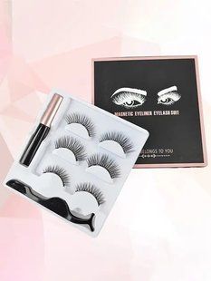 Набор накладные магнитные ресницы+подводка+пинцет Magnetic lashes 3 пары магнитов 00015696 фото